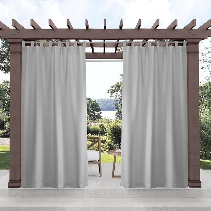 Exclusive Home Cabana Solid Indoor/Outdoor Light Filtering Hook-and-Loop Tab by Exclusive+Home