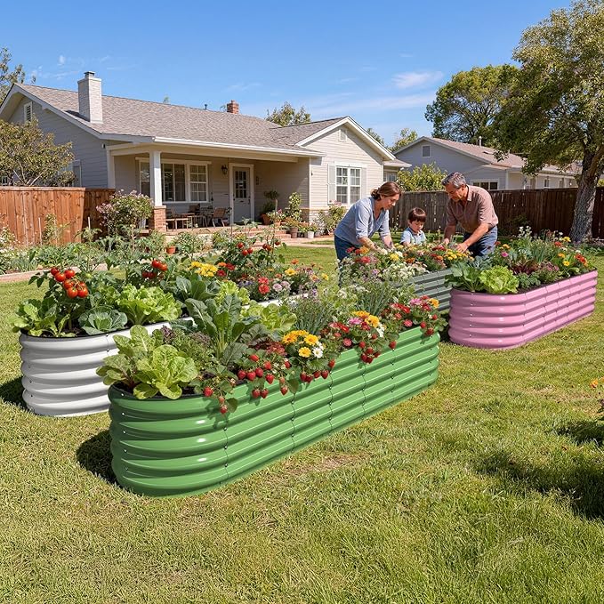 Galvanized Raised Garden Bed 8x2x1.5 FT, Oval Metal Raised Garden Bed Outdoor - Image 7