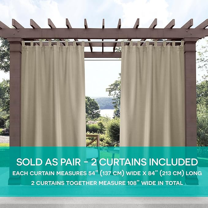 Exclusive Home Cabana Solid Indoor/Outdoor Light Filtering Hook-and-Loop Tab - Image 6