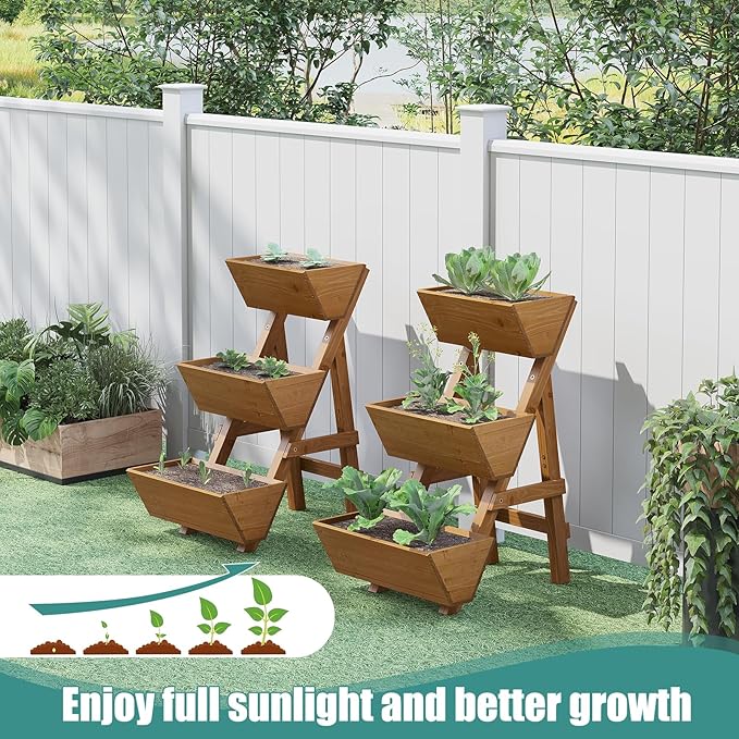 Small Raised Garden Bed, 3 Tier Vertical Garden Planter - Image 5