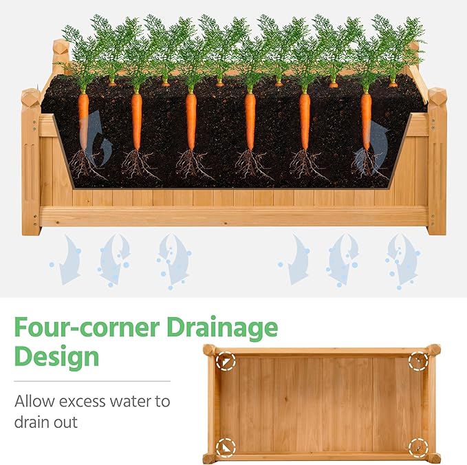 Yaheetech 46″ L × 23.5″ W × 16″ H Wooden Raised Garden Bed, Horticulture Wood - Image 5
