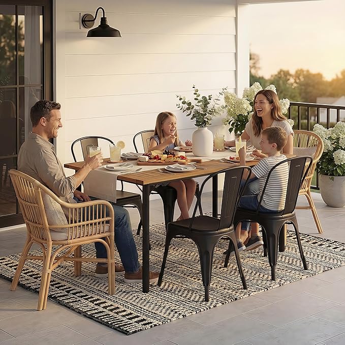Flamaker Acacia Wood Patio Outdoor Dining Table - Image 3