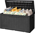 Flamaker Outdoor Storage Box 100 Gallon Waterproof Resin Deck Box Delivery Box by Flamaker