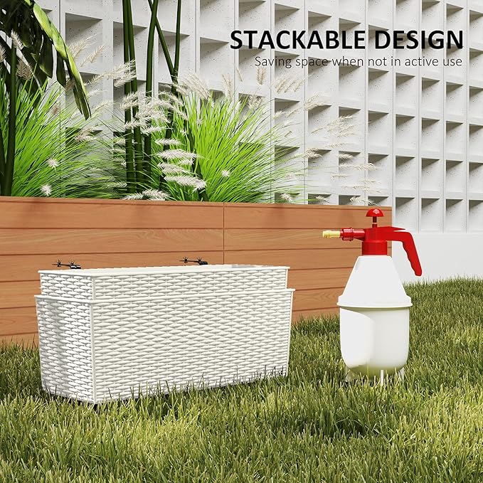 Outsunny Railing Planter Box, Hanging Flower Pots - Image 5