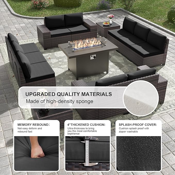 Kullavik 13PCS Outdoor Patio Furniture Set - Image 6