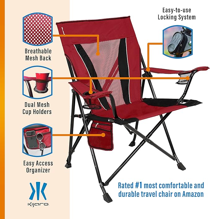Kijaro XXL Dual Lock Portable Camping Chair - Image 5