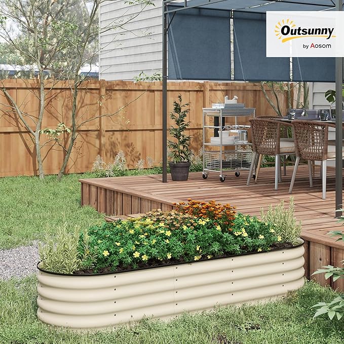 Outsunny 6.5' x 2' x 1.4' Galvanized Raised Garden Bed Kit, Outdoor Metal - Image 2
