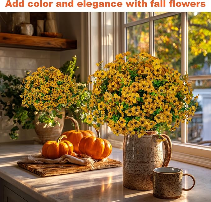 Artificial Fall Flowers for Outdoors Fake Mums - Image 5