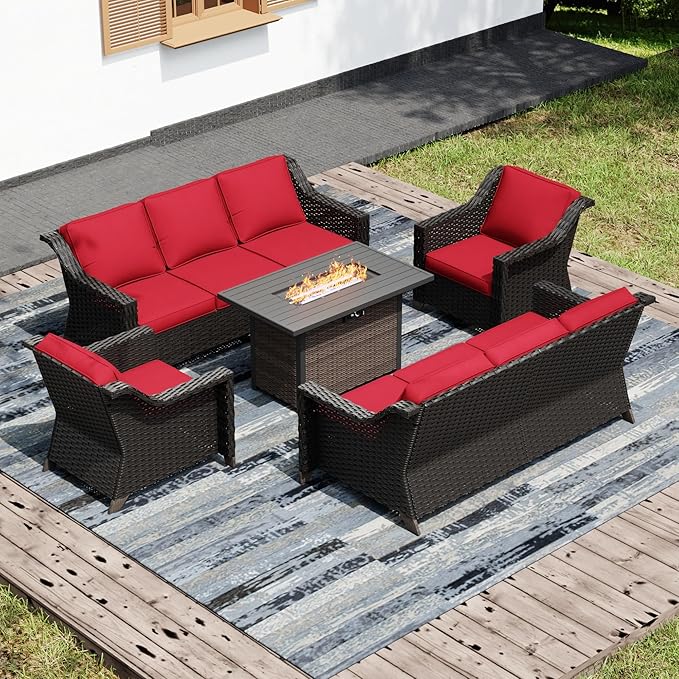 Joyside Wicker Patio Furniture Sets, 5 Pieces Upgraded Large Size Outdoor by Joyside