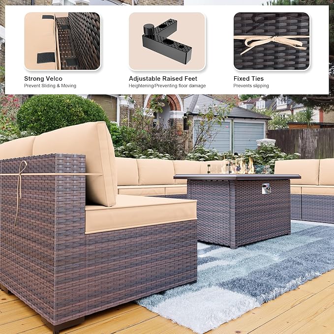 Kullavik 15PCS Outdoor Patio Furniture Set - Image 3
