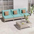 Grand patio 4-Piece Wicker Patio Furniture Set, Boho Outdoor Conversation Set by GrandPatio