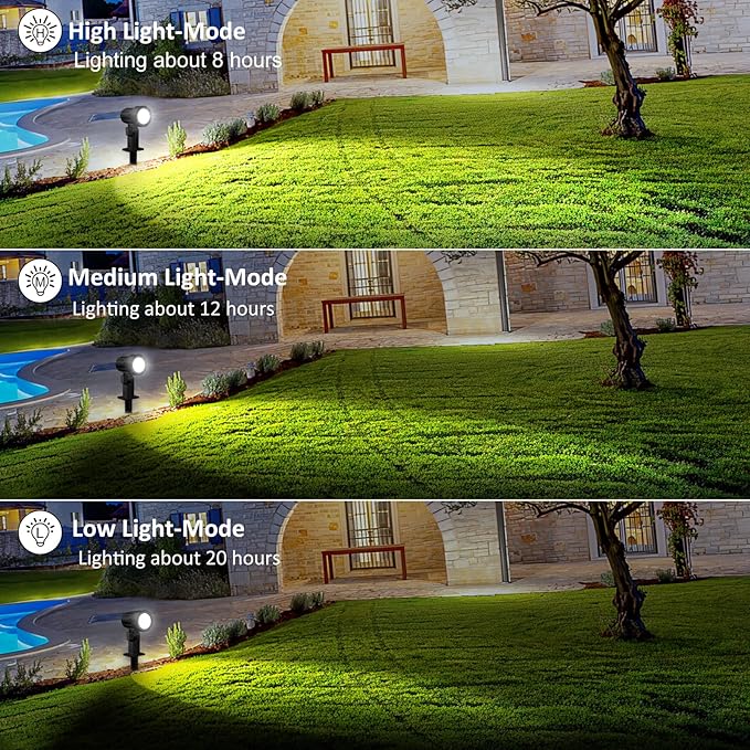MEIHUA 6 in 1 Solar Spot Lights Outdoor, Solar Landscape Spotlights - Image 4