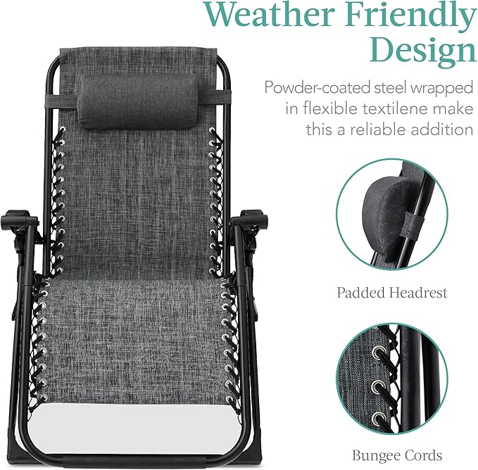 Best Choice Products Oversized Zero Gravity Chair, Folding Outdoor Patio - Image 5