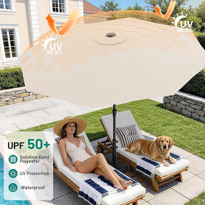 AreShark 9 FT Patio Umbrella for Outdoor, Outdoor Table Umbrella - Image 4