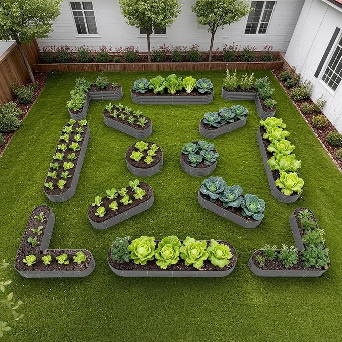 A ANLEOLIFE Set of 14 18 Inch Tall Raised Garden Beds Kit, Heart-Shaped - Image 3
