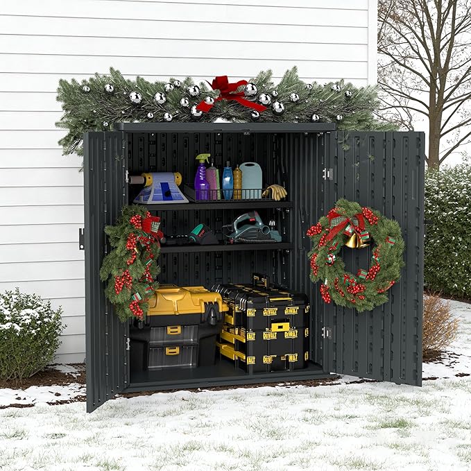 EHHLY Heavy Duty Small Storage Cabinet Outdoor Weatherproof, 14 Cuft Garage by EHHLY
