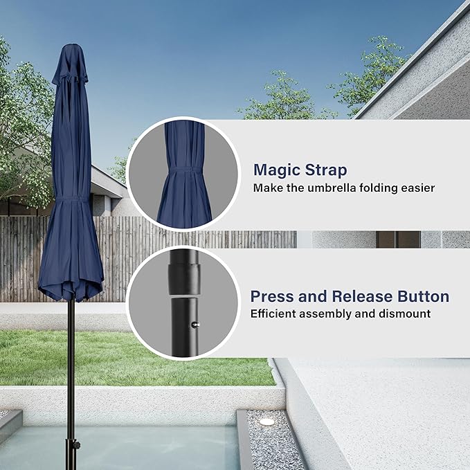 Simple Deluxe 9' Patio Umbrella Outdoor Table Market Yard Umbrella - Image 5