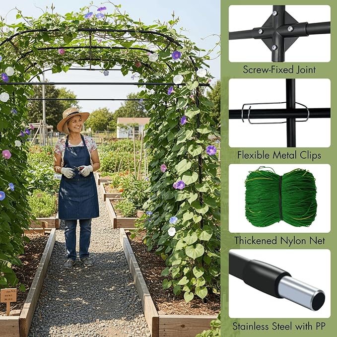 Wide Arch Trellis 7FT Extra Tall Garden Trellis Arch – Sturdy Plastic Coated - Image 5