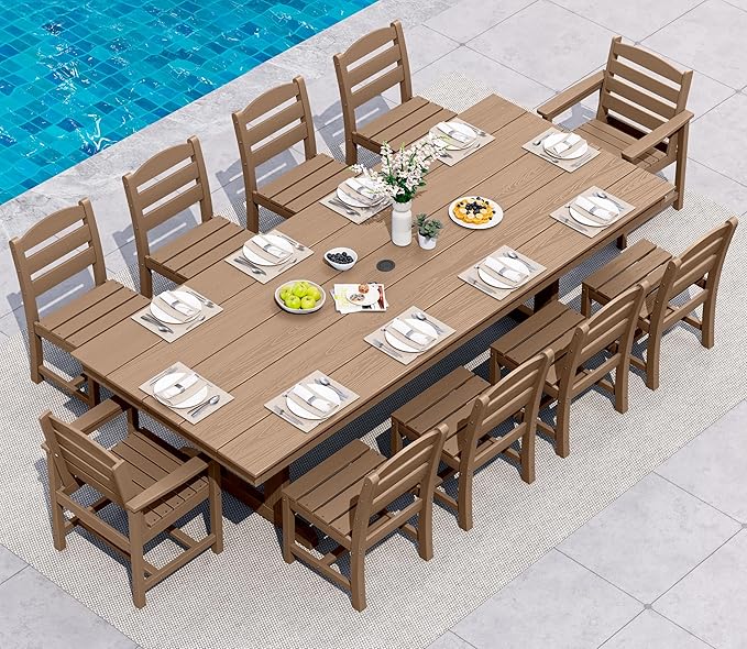 SERWALL 11 Piece Outdoor Dining Set by SERWALL