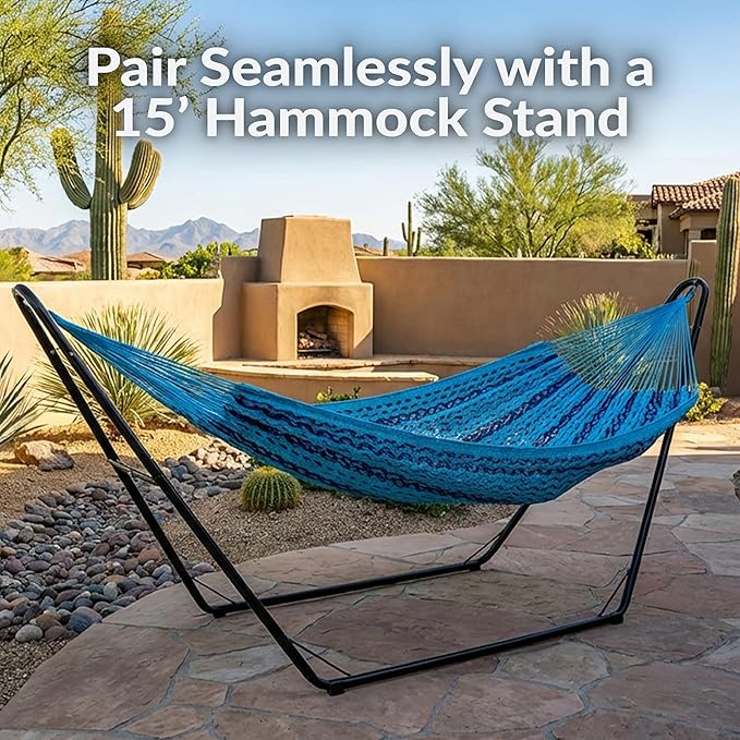 Sunnydaze Handwoven XXL Thick Cord Mayan Double Hammock - Image 4