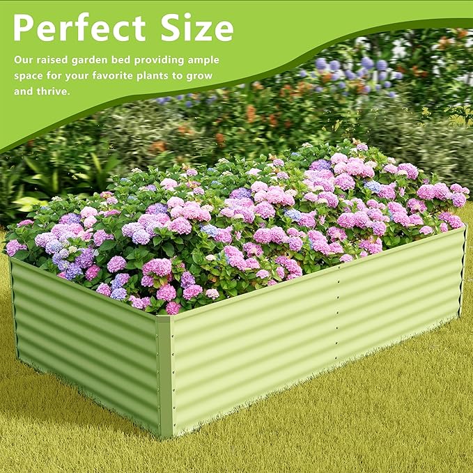 8x4x2FT Galvanized Raised Garden Bed, Galvanized Planter Boxes Outdoor - Image 5