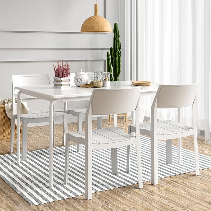 VECELO 4 Pack Stackable Dining Chairs, Plastic Patio Chairs - Image 3