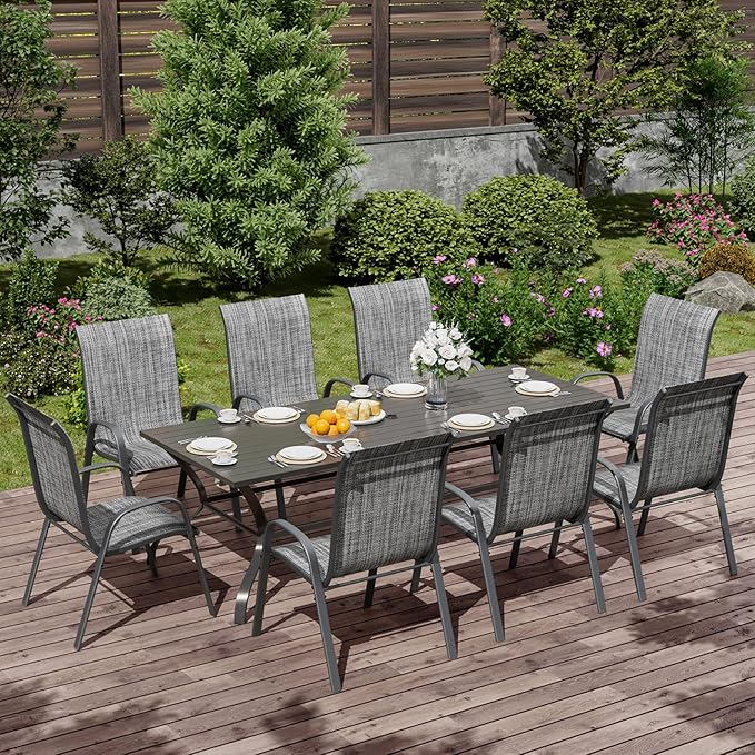 UDPATIO Patio Chairs Set of 8, Stackable Outdoor Dining Chairs - Image 2