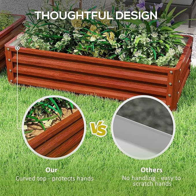Outsunny Galvanized Raised Garden Bed, - Image 6