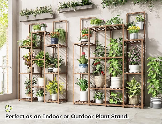 EnHomee Plant Stand Indoor Wood Plant Stand Outdoor Plant Shelves - Image 4