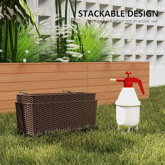 Outsunny Railing Planter Box, Hanging Flower Pots - Image 5