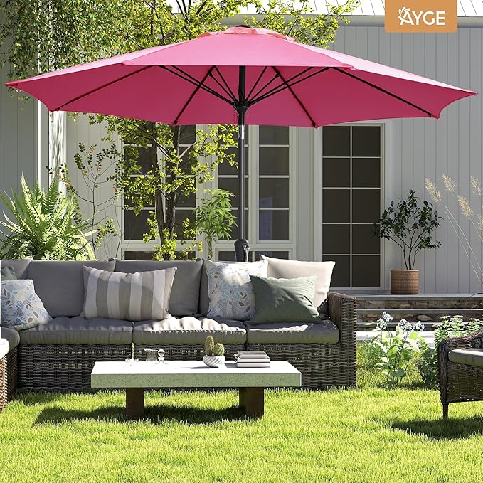 Ayge 9FT Large Outdoor Patio Umbrella Market Table Umbrella-UV Resistant - Image 8