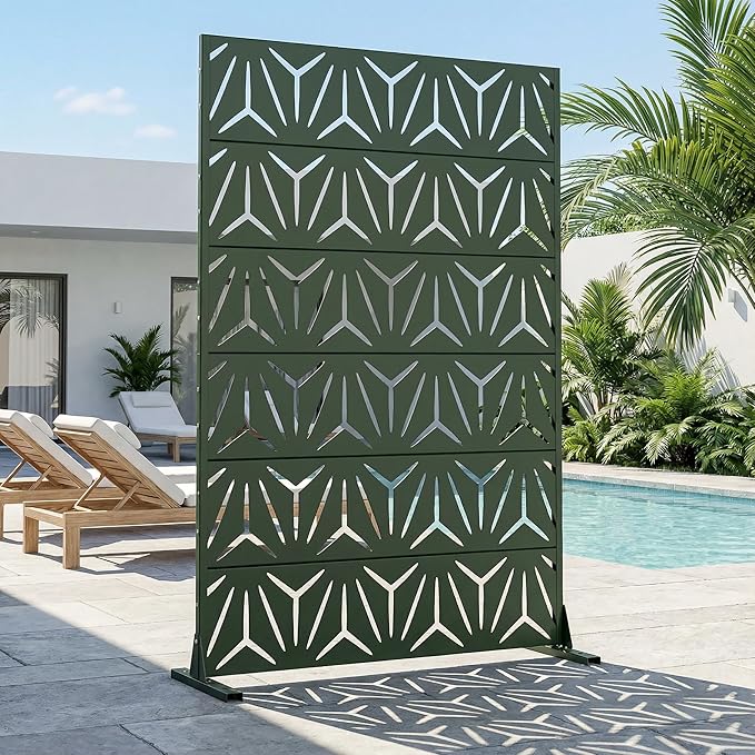 Casaphoria Metal Privacy Screen Outdoor, Drakgreen-Star - Image 2