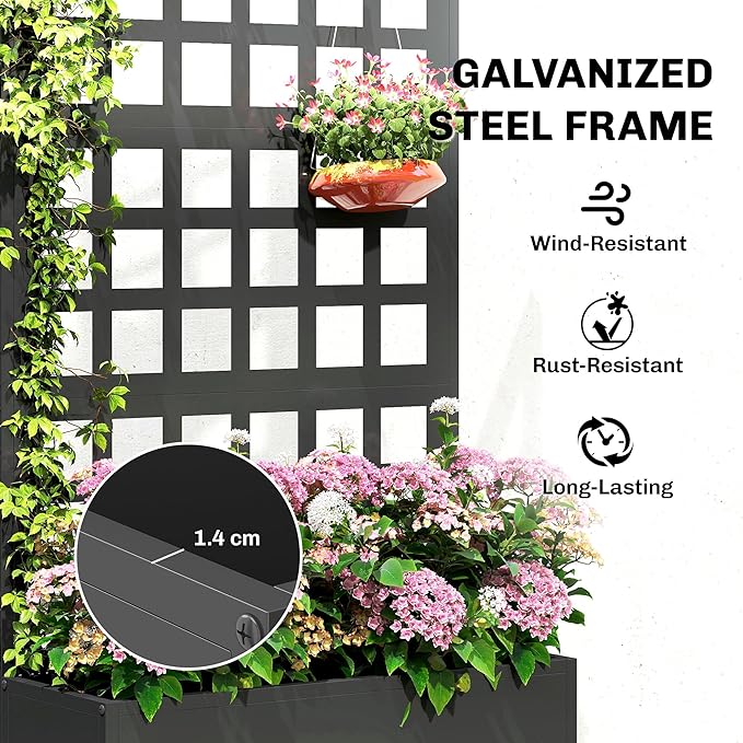 Outsunny Galvanized Raised Garden Bed - Image 3