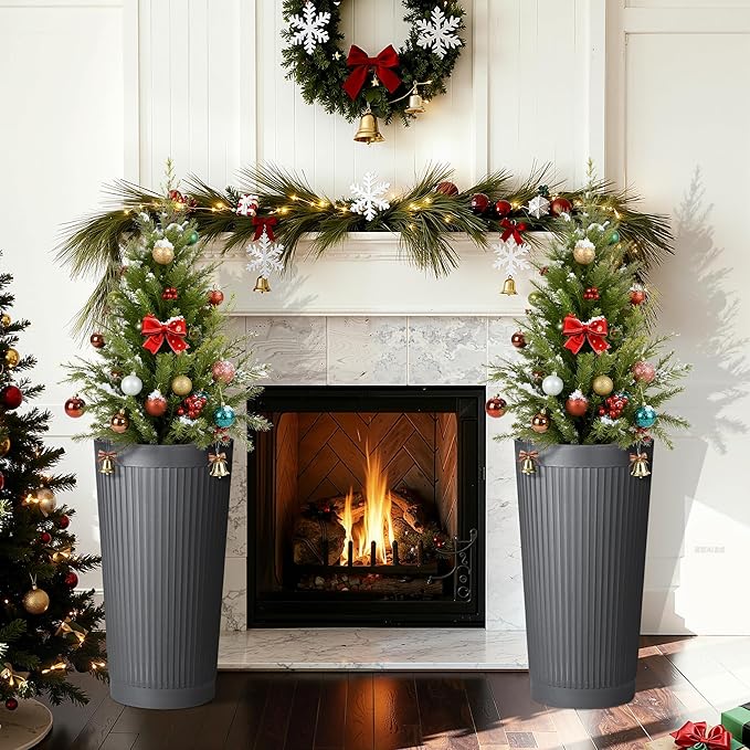 24in Tall Self-Watering Planters Set of 2 - Image 7