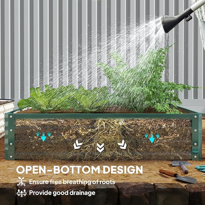 Outsunny Galvanized Raised Garden Bed, - Image 5