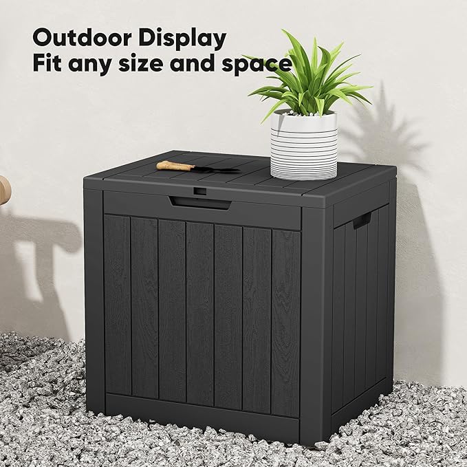 NEWBULIG 31 Gallon Deck Box, Weatherproof Resin Lockable Outdoor Storage - Image 8