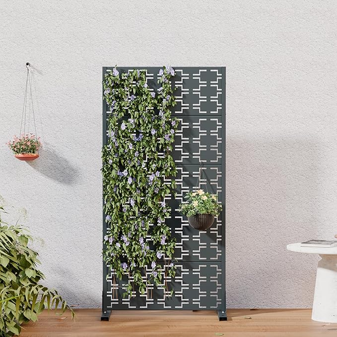 Casaphoria Metal Privacy Screen Outdoor, Drakgrey-Brick by Casaphoria
