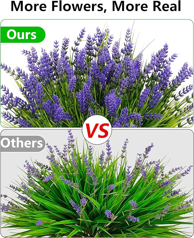 ZINHO 24 Bundles Artificial Flowers Outdoor, Faux Lavender Flowers - Image 2