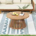 Merax Patio Outdoor Acacia Wood Round Coffee Table by Merax