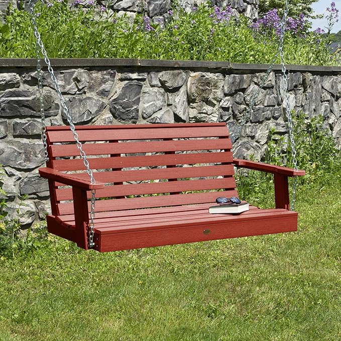 Highwood Weatherly Porch Swing, 4 Feet, Rustic Red - Image 2