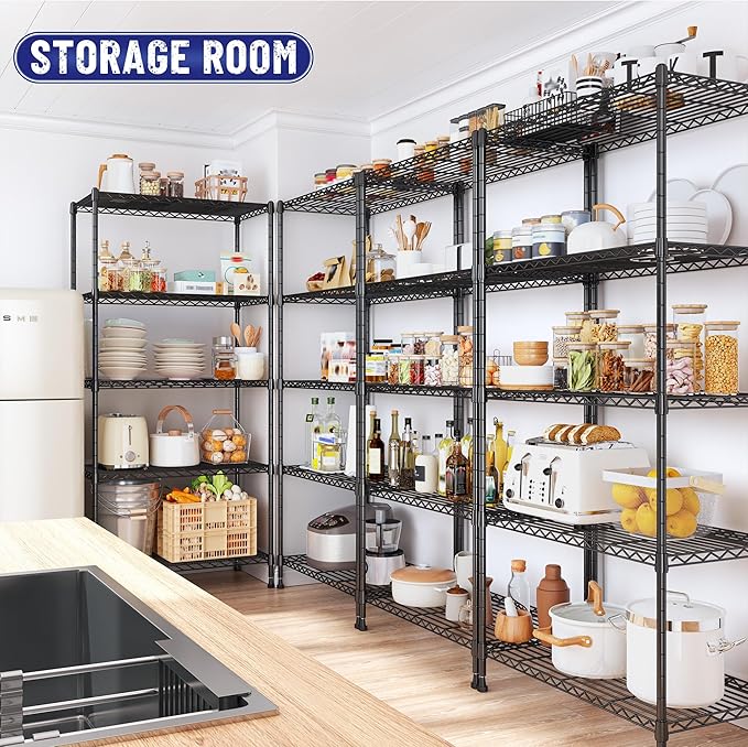 Storage Shelves Adjustable Metal Shelving Unit 5 Tier Wire Shelving, 1010LBS - Image 4