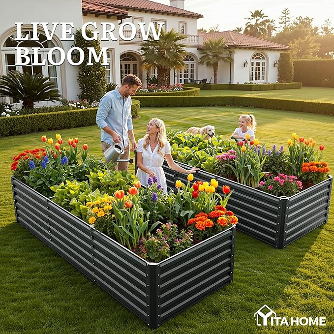 YITAHOME 8x4x2ft Large Raised Garden Bed Kit, Galvanized Metal Planter Box - Image 3