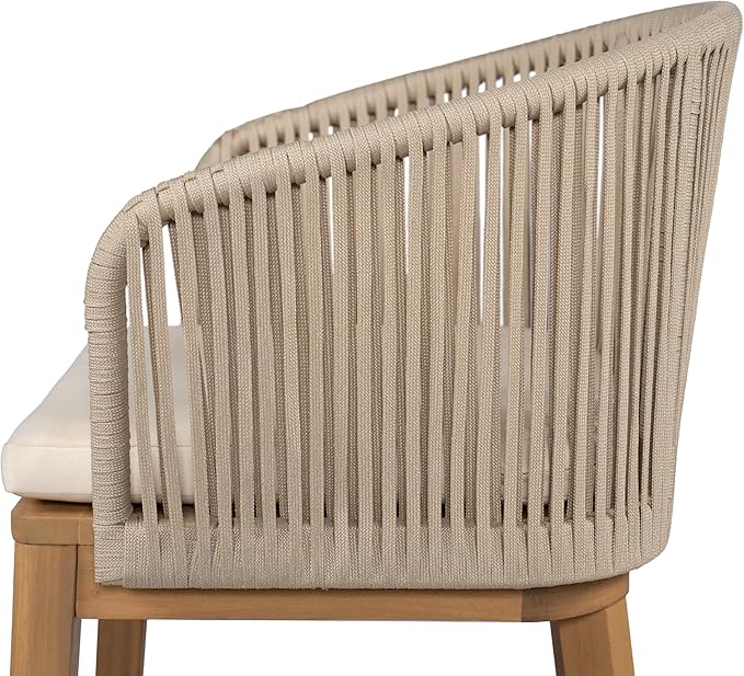 Christopher Knight Home Zax Set of 2 Patio Barstool, Acacia Wood & Rope Outdoor - Image 14