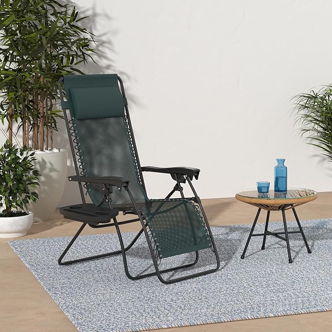 Best Choice Products Set of 2 Adjustable Steel Mesh Zero Gravity Lounge Chair - Image 2