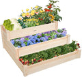 3-Tier Raised Garden Bed with Fabric Liner, Wood Elevated Planter Box with by ZSYWODFO