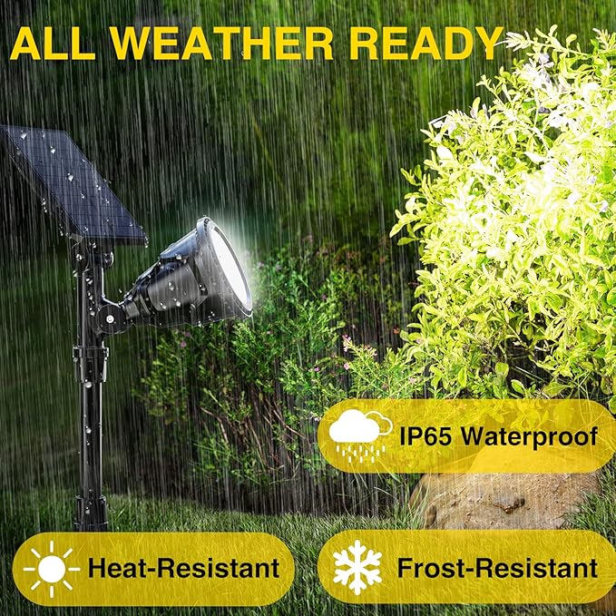ROSHWEY Solar Outdoor Lights, Waterproof Solar Yard Lights 600LM Spot Light - Image 7