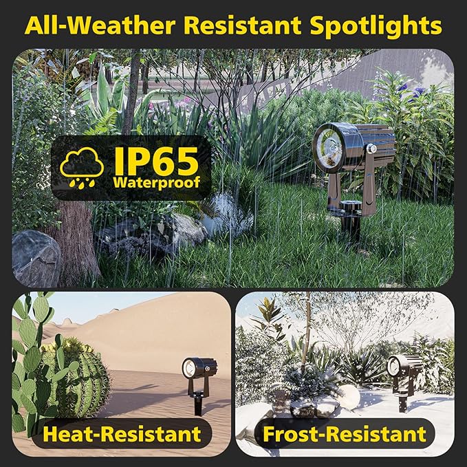 T-SUN Solar Spotlights, 2-in-1 RGB Solar Landscape Spotlights Outdoor Waterproof - Image 7