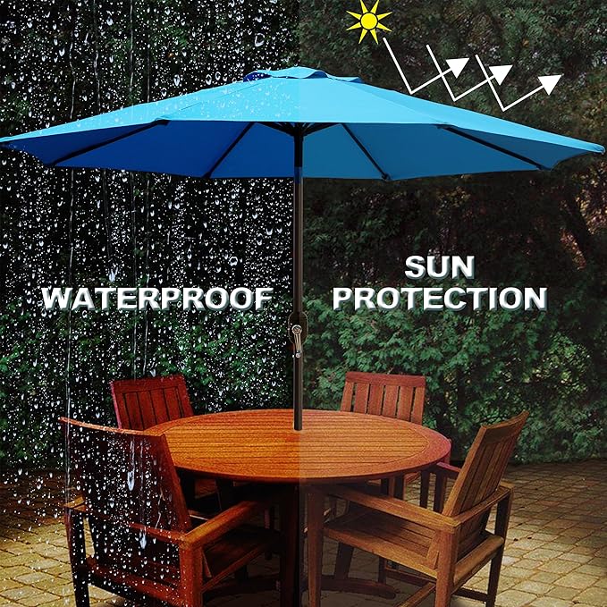 Blissun 9' Outdoor Patio Umbrella, Outdoor Table Umbrella, Yard Umbrella - Image 5