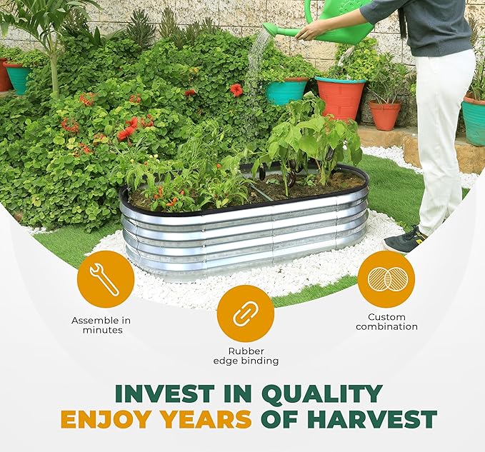 Utopia Home Galvanized Raised Garden Bed, 4 by 2 feet Lightweight Planter Boxes - Image 8
