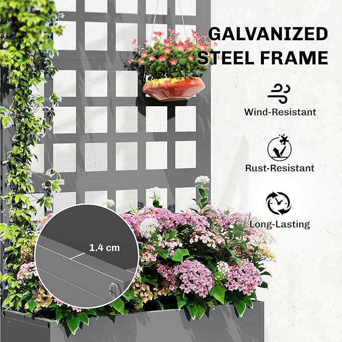 Outsunny Galvanized Raised Garden Bed - Image 3